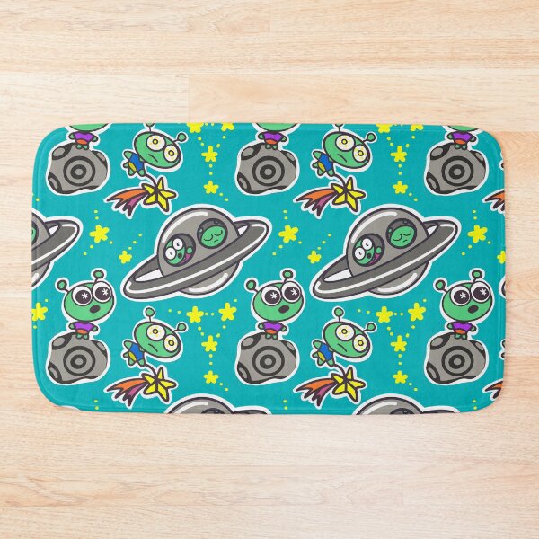 Item preview, Green Aliens UFO Space Doodle Pattern designed and sold by CI Creative Design LLC.