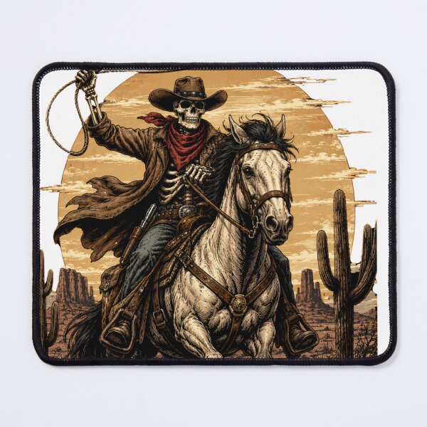 Item preview, Skeleton Cowboy Riding Horse with Lasso designed and sold by LovePrintArt.