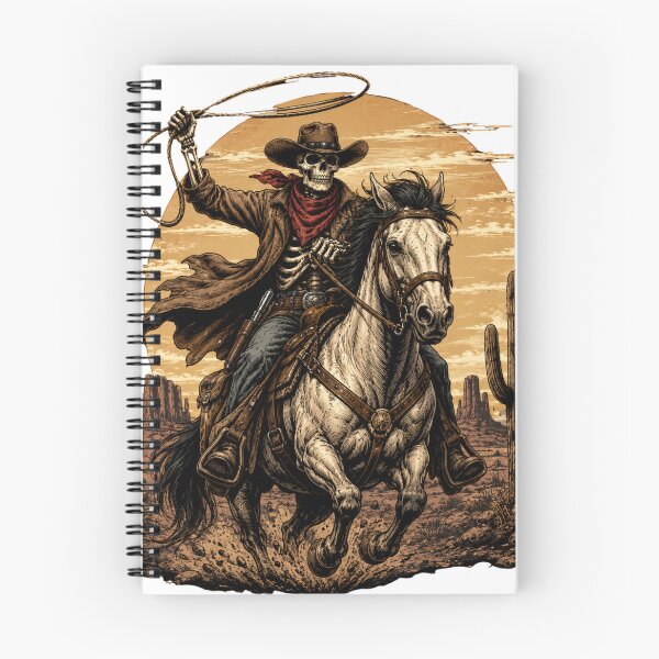 Item preview, Skeleton Cowboy Riding Horse with Lasso designed and sold by LovePrintArt.