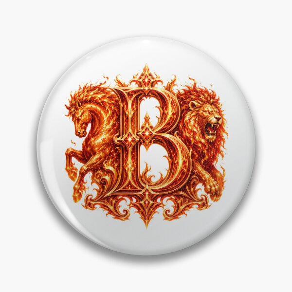 Item preview, Flameborn Zodiac: The Horse-Leo Inferno Letter B designed and sold by BlissBlvdShop.