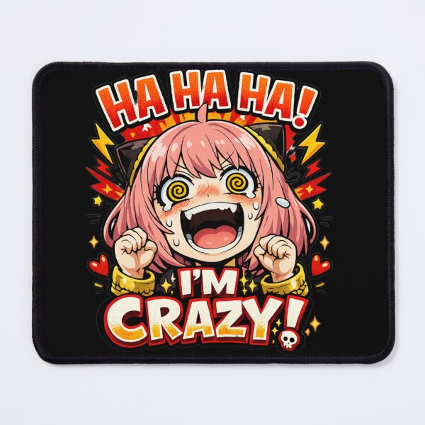 Item preview, HA HA HA I'M CRAZY Anime Girl Pink Hair Meme T-Shirt designed and sold by Studio VibeCore.
