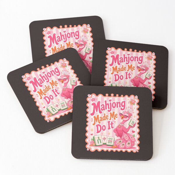 Item preview, Mahjong Made Me Do It Cute Pink Peacock Mahjong Design designed and sold by WHDProduction45.