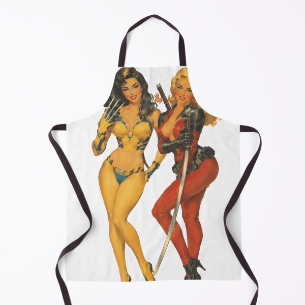 Item preview, Vintage Pin-Up Cosplay Duo | Clawed Hero & Mercenary Inspired Retro Art designed and sold by Cosplayvintage.