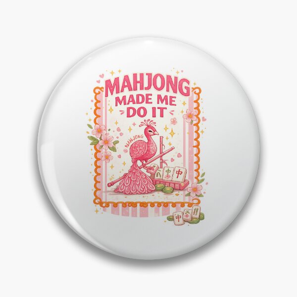 Item preview, Mahjong Made Me Do It Cute Pink Peacock Mahjong Design designed and sold by WHDProduction45.