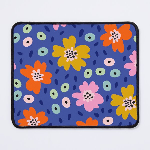 Item preview, Colorful retro floral pattern with abstract dots designed and sold by kenagui.
