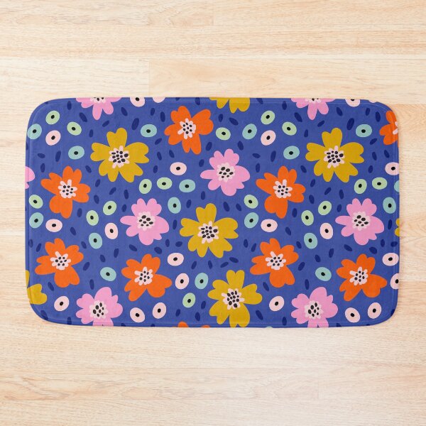 Item preview, Colorful retro floral pattern with abstract dots designed and sold by kenagui.