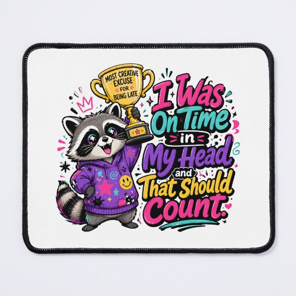 Item preview, I Was On Time In My Head Raccoon designed and sold by KXDigitalStudio.