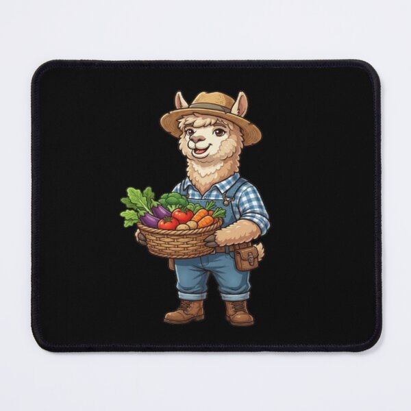 Item preview, Farmer Alpaca Harvesting Fresh Vegetables Illustration designed and sold by DailySparks.