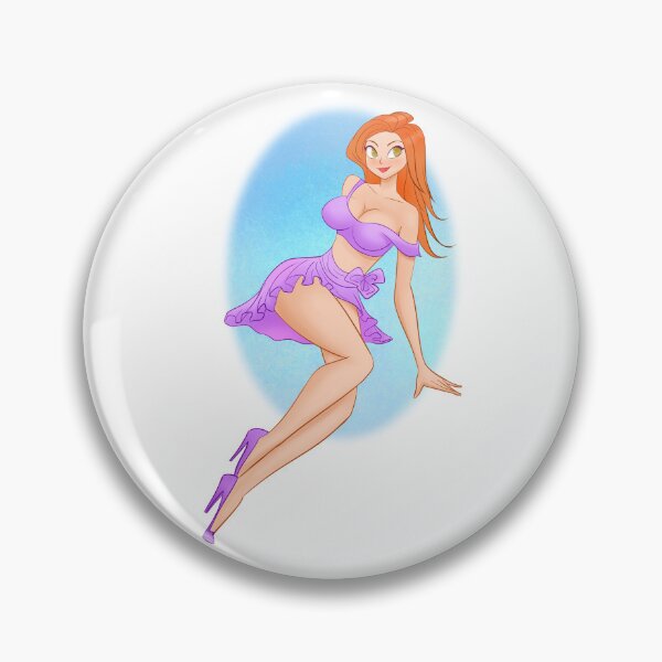 Item preview, Retro Purple Pinup Girl Illustration designed and sold by heeydraws.