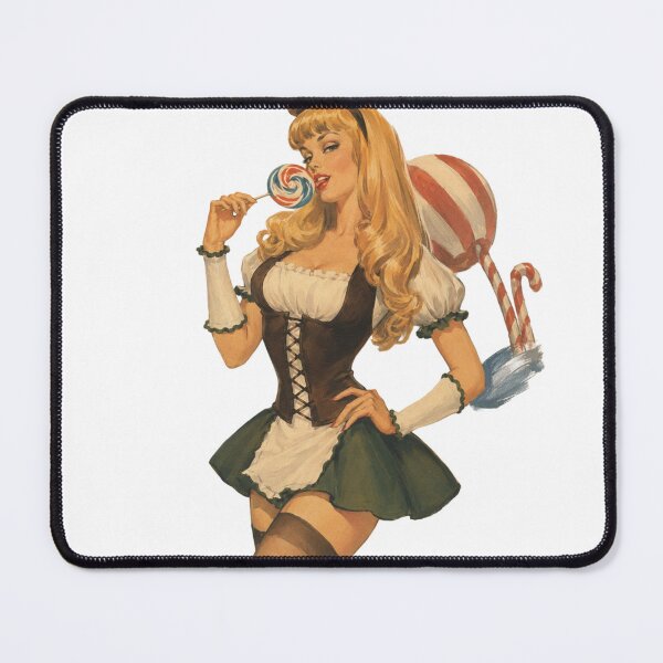 Item preview, Vintage Candy Pin-Up Girl | Original Retro Sweet Shop Illustration designed and sold by Cosplayvintage.