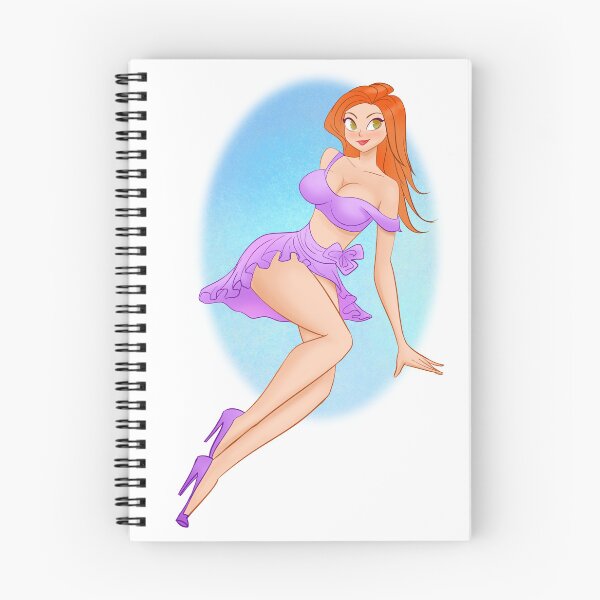 Item preview, Retro Purple Pinup Girl Illustration designed and sold by heeydraws.