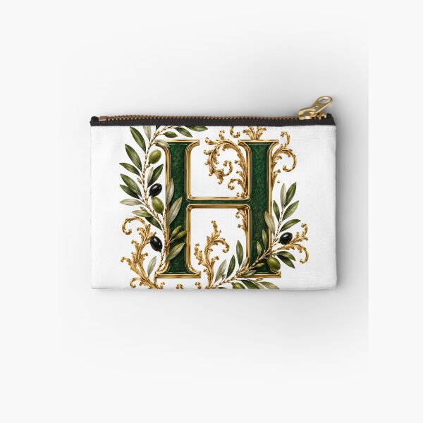 Item preview, Elegant Letter H Monogram with Olive Branches & Gold Botanical Design | Luxury Green Floral Initial designed and sold by MoodLay.