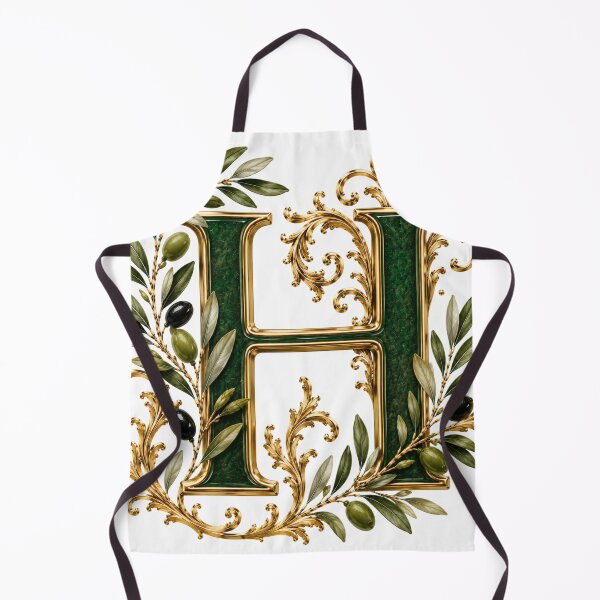 Item preview, Elegant Letter H Monogram with Olive Branches & Gold Botanical Design | Luxury Green Floral Initial designed and sold by MoodLay.