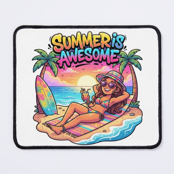 Item preview, Summer Is Awesome Beach Sticker designed and sold by Imaginarium of Chaos falcon88 .