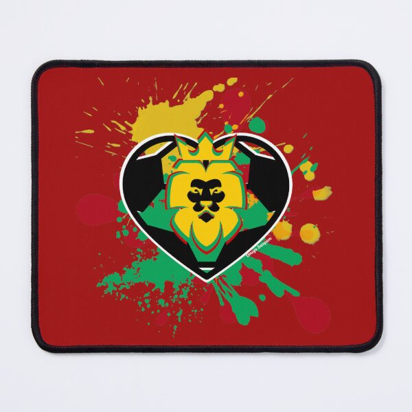 Item preview, Splatter Rasta Lion of Judah Soccer Heart designed and sold by artbyomega.