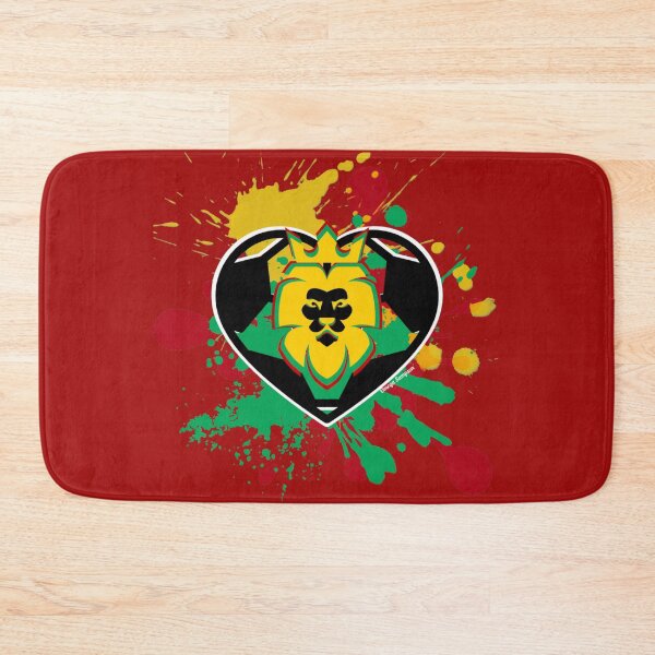 Item preview, Splatter Rasta Lion of Judah Soccer Heart  designed and sold by artbyomega.