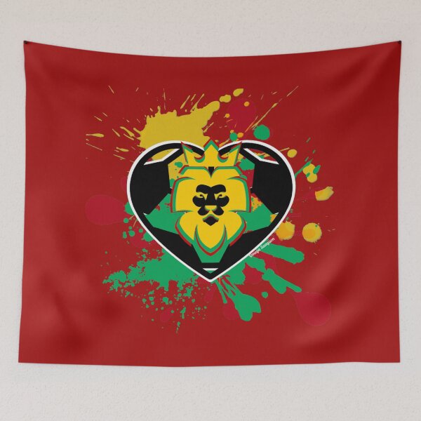 Item preview, Splatter Rasta Lion of Judah Soccer Heart  designed and sold by artbyomega.