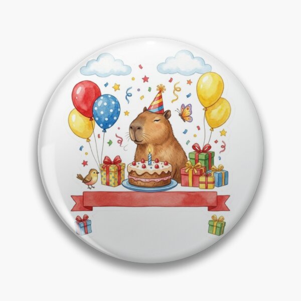 Item preview, Capybara Celebrating A Happy Birthday designed and sold by Snurly.