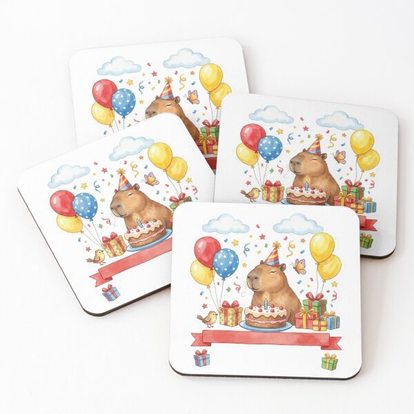 Item preview, Capybara Celebrating A Happy Birthday designed and sold by Snurly.