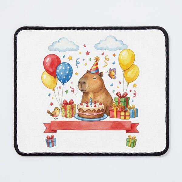 Item preview, Capybara Celebrating A Happy Birthday designed and sold by Snurly.