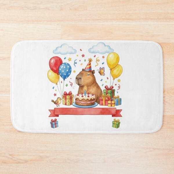 Item preview, Capybara Celebrating A Happy Birthday designed and sold by Snurly.