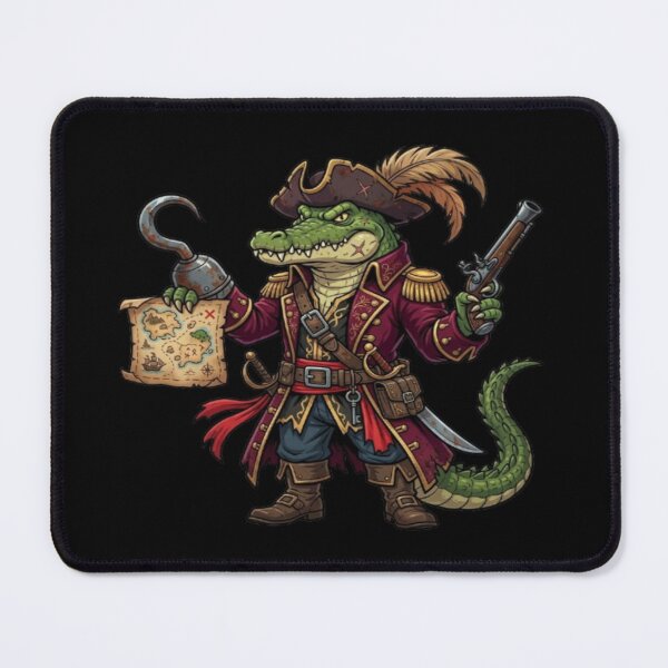 Item preview, Pirate Crocodile Captain Treasure Map Illustration designed and sold by DailySparks.