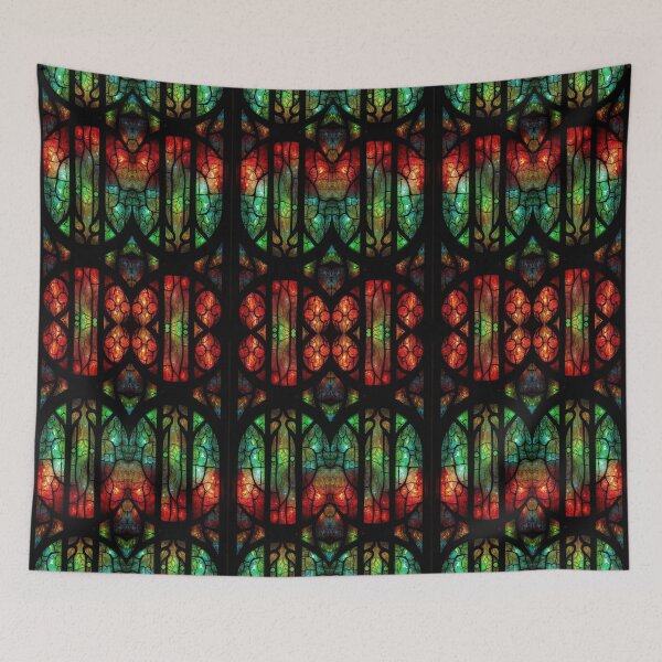 Item preview, Vibrant Stained Glass Mosaic Pattern | Colorful Geometric Abstract Art designed and sold by Sachie's Studio.