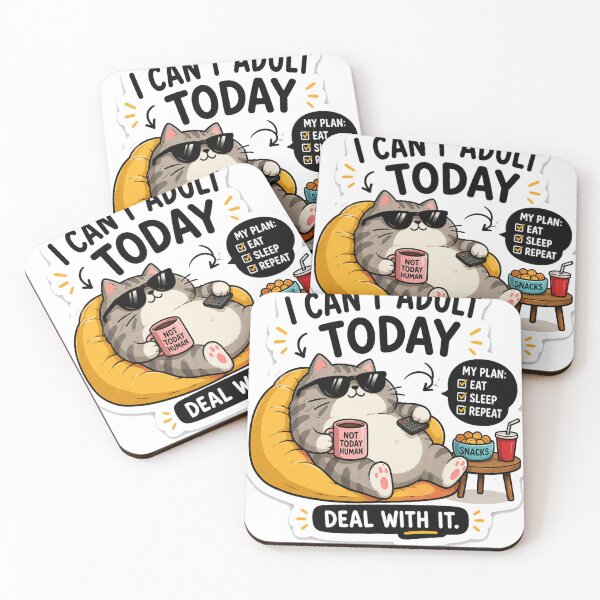 Item preview, Funny Cat Sticker | I Can't Adult Today | Cute Lazy Cat Vinyl Sticker | Funny Cat Decal for Laptop designed and sold by Irakalu.