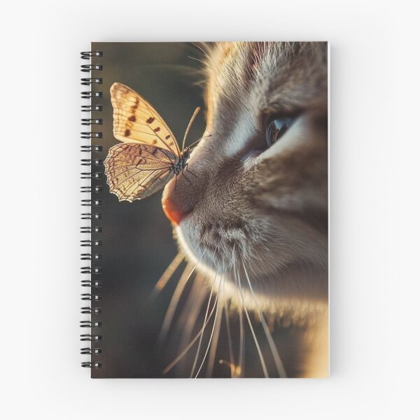 Item preview, Curious Cat and Butterfly | Golden Hour Nature Cat Photography designed and sold by Jesus-istheway.