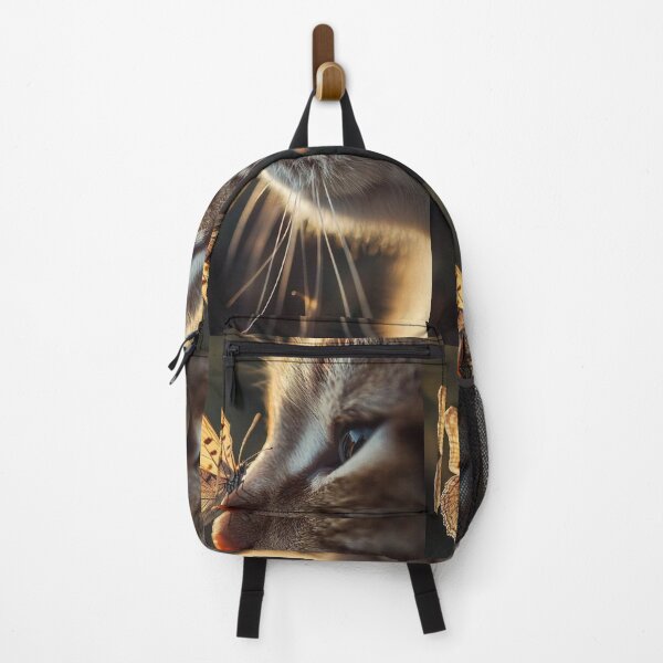 Item preview, Curious Cat and Butterfly | Golden Hour Nature Cat Photography designed and sold by Jesus-istheway.