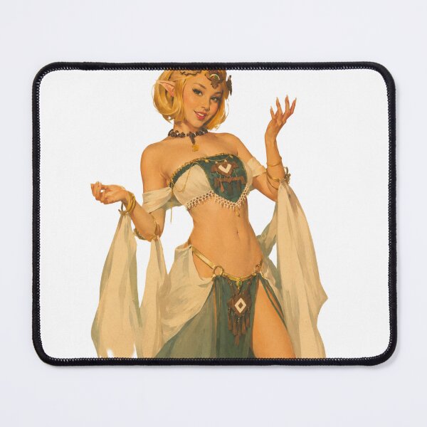 Item preview, Vintage Elven Priestess Pin-Up | Original Fantasy Retro Pin-Up Art designed and sold by Cosplayvintage.