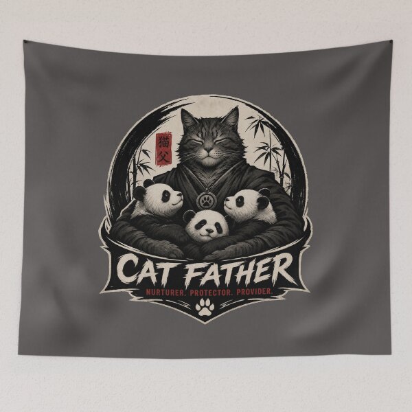 Item preview, panda/cat father designed and sold by @jon.