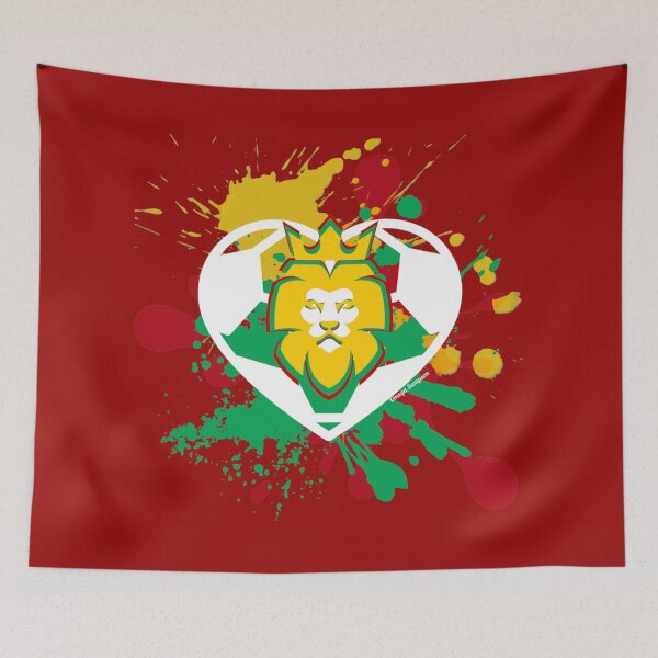 Item preview, Splatter Rasta Lion of Judah Soccer White Heart  designed and sold by artbyomega.