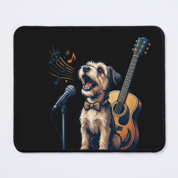Item preview, Terrier Dog Singing Music with Guitar Artwork designed and sold by Tsugraf Designs.