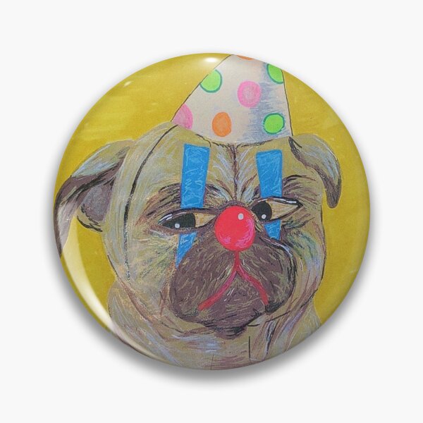 Item preview, sad clown pug designed and sold by trinketgal.