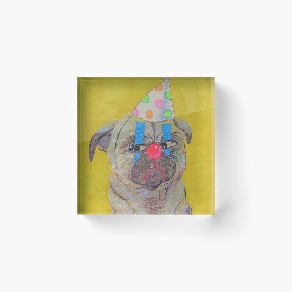 Item preview, sad clown pug designed and sold by trinketgal.