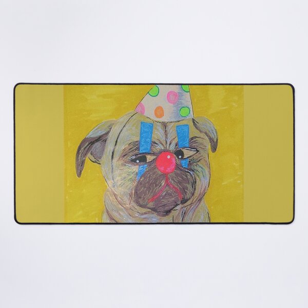 Item preview, sad clown pug designed and sold by trinketgal.