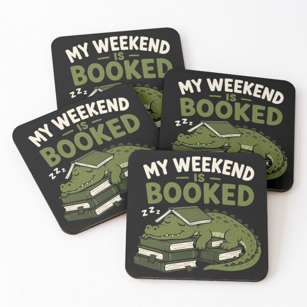 Item preview, Alligator Reading My Weekend Is Booked Funny Book Lover Design designed and sold by AMICO77.