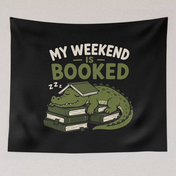 Item preview, Alligator Reading My Weekend Is Booked Funny Book Lover Design designed and sold by AMICO77.