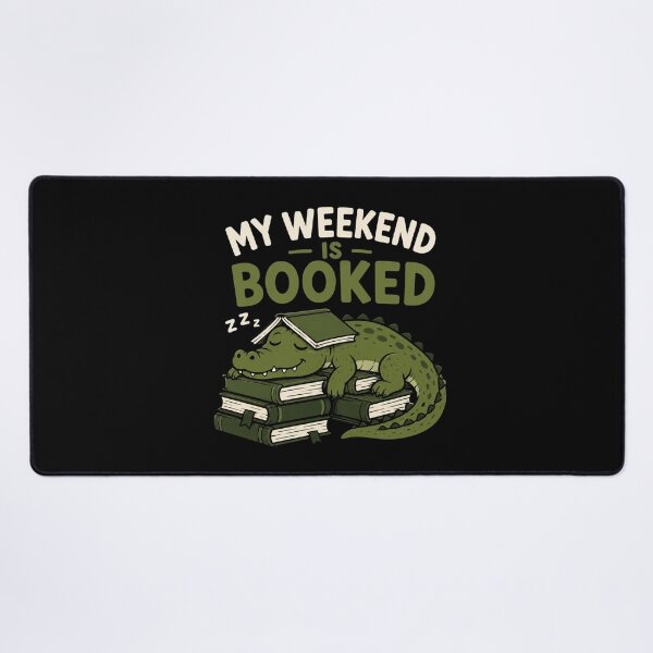 Item preview, Alligator Reading My Weekend Is Booked Funny Book Lover Design designed and sold by AMICO77.