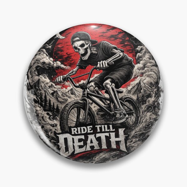Item preview, Ride Till Death – Skeleton BMX Rider Under the Blood Moon designed and sold by smartprintuk.