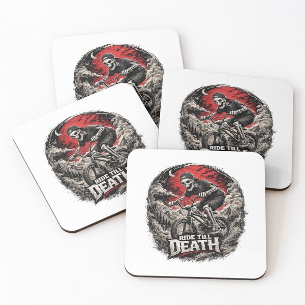 Item preview, Ride Till Death – Skeleton BMX Rider Under the Blood Moon designed and sold by smartprintuk.