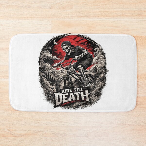 Item preview, Ride Till Death – Skeleton BMX Rider Under the Blood Moon designed and sold by smartprintuk.