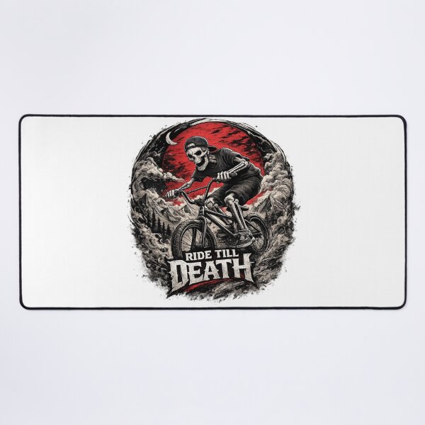 Item preview, Ride Till Death – Skeleton BMX Rider Under the Blood Moon designed and sold by smartprintuk.
