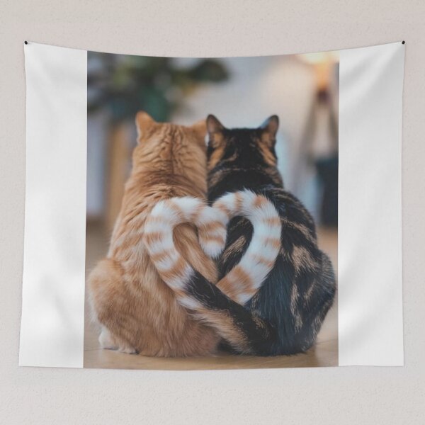 Item preview, Two Cats Forming a Heart | Cute Feline Love Aesthetic designed and sold by Jesus-istheway.