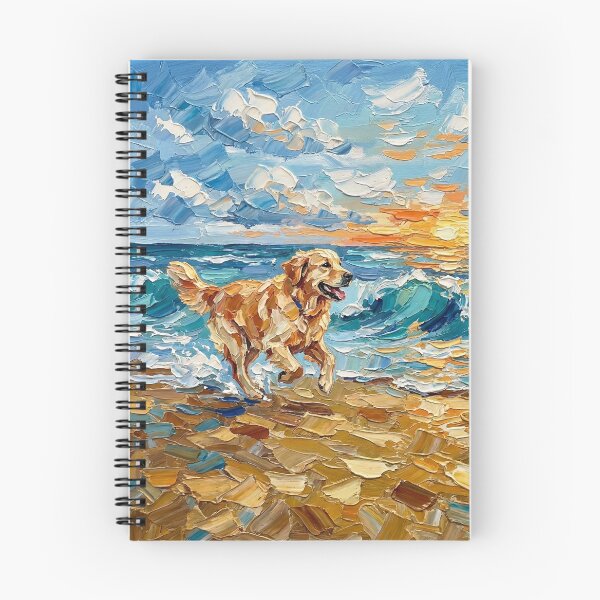 Item preview, Beach Days - Frolicking Golden Retriever designed and sold by AjaTrier.