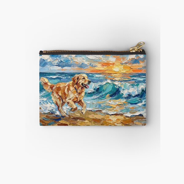 Item preview, Beach Days - Frolicking Golden Retriever designed and sold by AjaTrier.