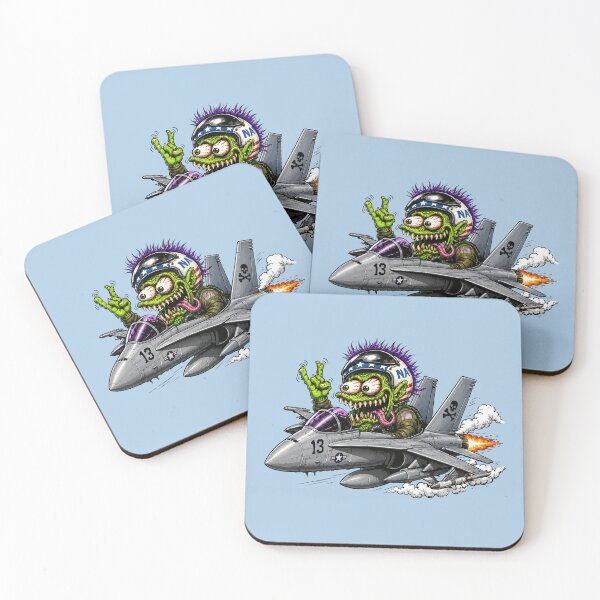 Item preview, Crazy Monster Fighter Pilot Jet Cartoon Aviation Art designed and sold by hobrath.