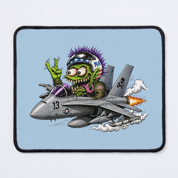 Item preview, Crazy Monster Fighter Pilot Jet Cartoon Aviation Art designed and sold by hobrath.