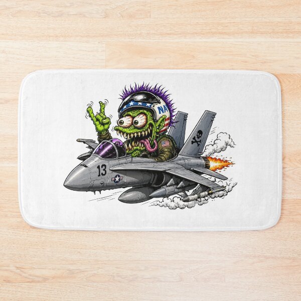 Item preview, Crazy Monster Fighter Pilot Jet Cartoon Aviation Art designed and sold by hobrath.
